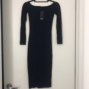 Nasty Gal Navy Stritch Over the Shoulder Dress